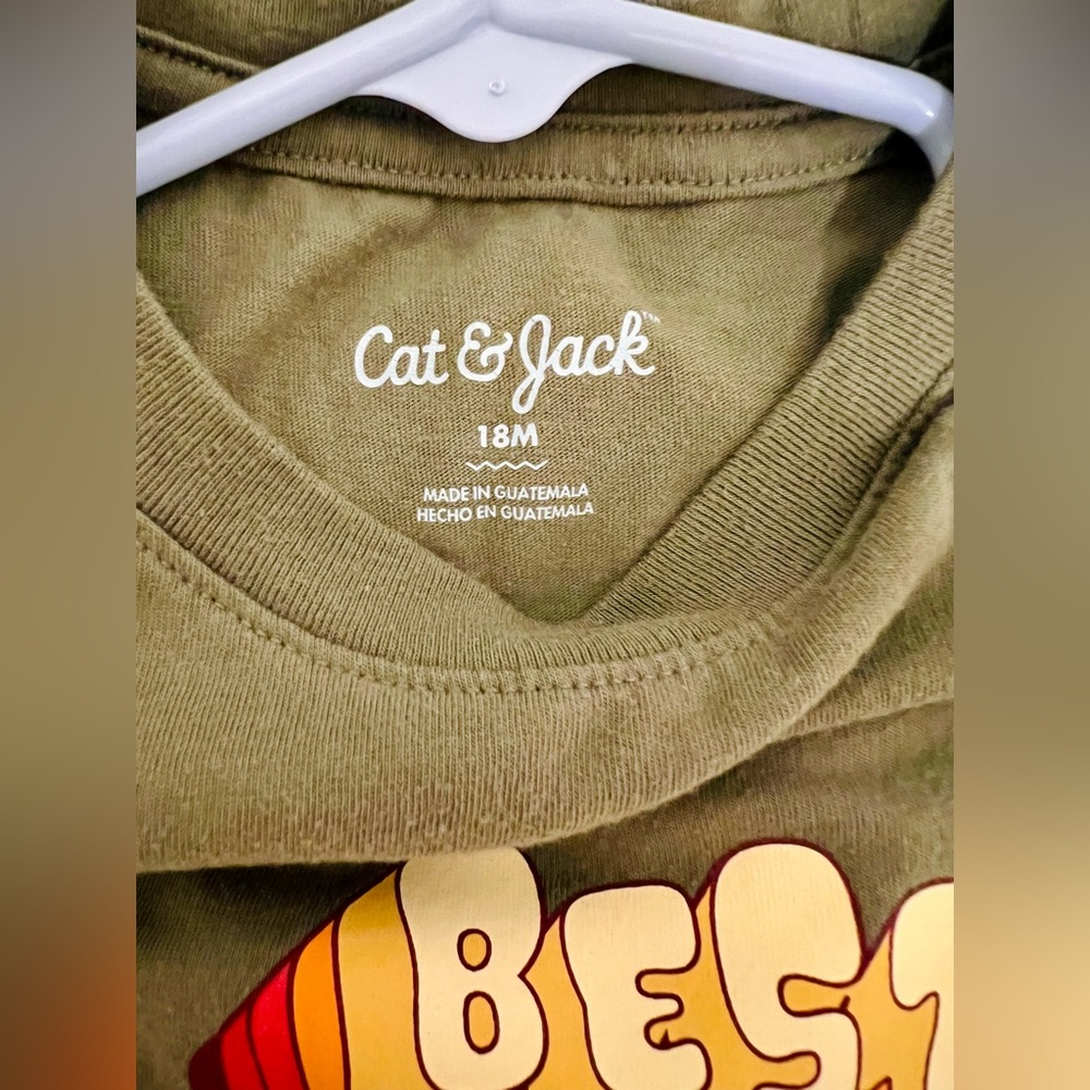 Toddler boy’s Cat & Jack sz 18 months Green “Best Brother Ever” ss shirt - Picture 3 of 3